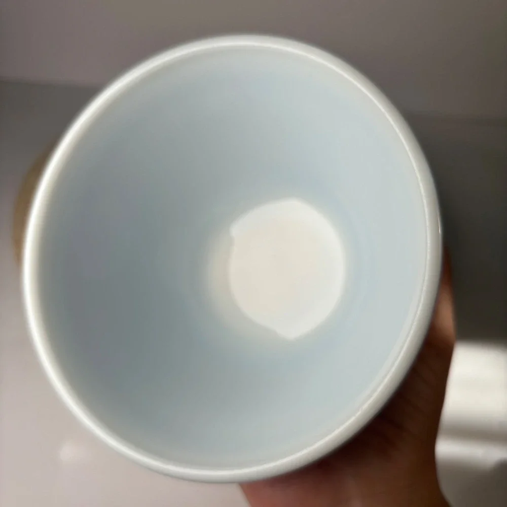 Pyrex Mixing Bowl 1.5 Pint Blue Colonial Mist 401 Vintage Floral Milk Glass - Picture 5 of 10